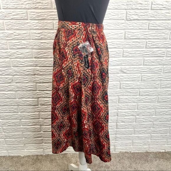 French Laundry Multicolored Button Up Midi Skirt Size 2X - Picture 6 of 9